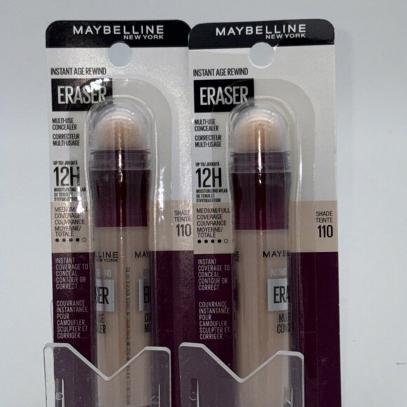 Maybelline Instant Age Rewind Eraser, Multi-use Concealer, Shade 110-New 2 Pk - Picture 1 of 2
